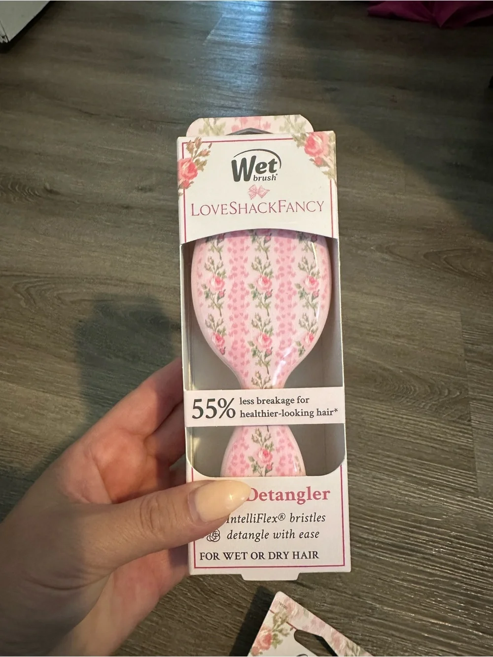 LoveShackFancy Pink Floral Mini Detangler & Large Claw Clip Set